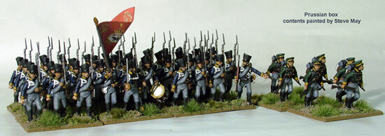 PN1 Plastic Prussian Napoleonic Line Infantry and Volunteer Jagers (46 figures)