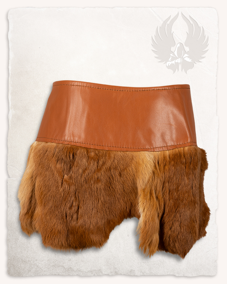 Karya fur skirt with hook brown