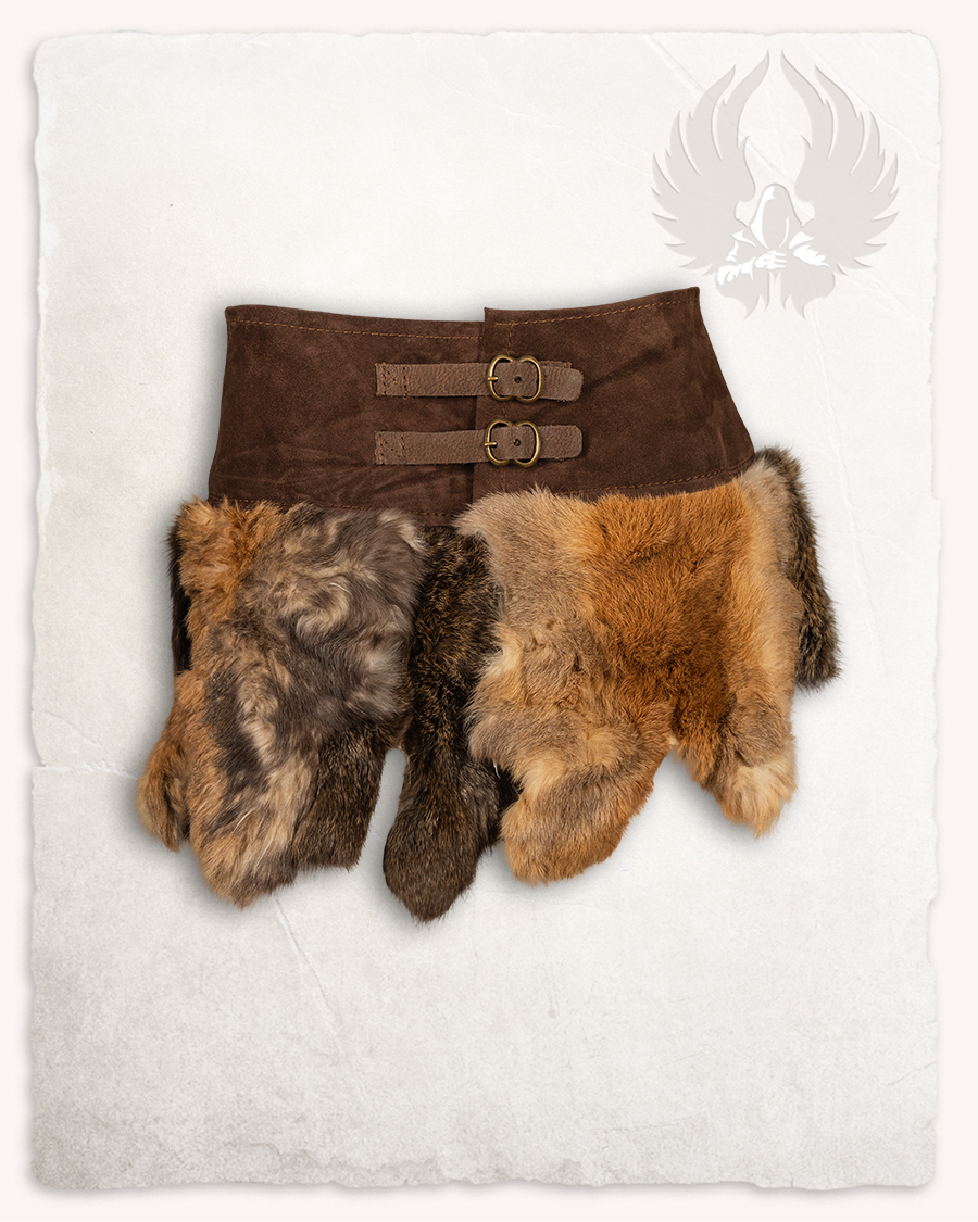 Karya fur skirt with buckles brown