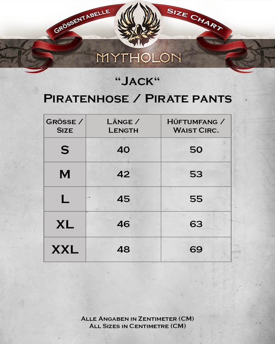 Jack - Pantalon de pirate noir et blanc