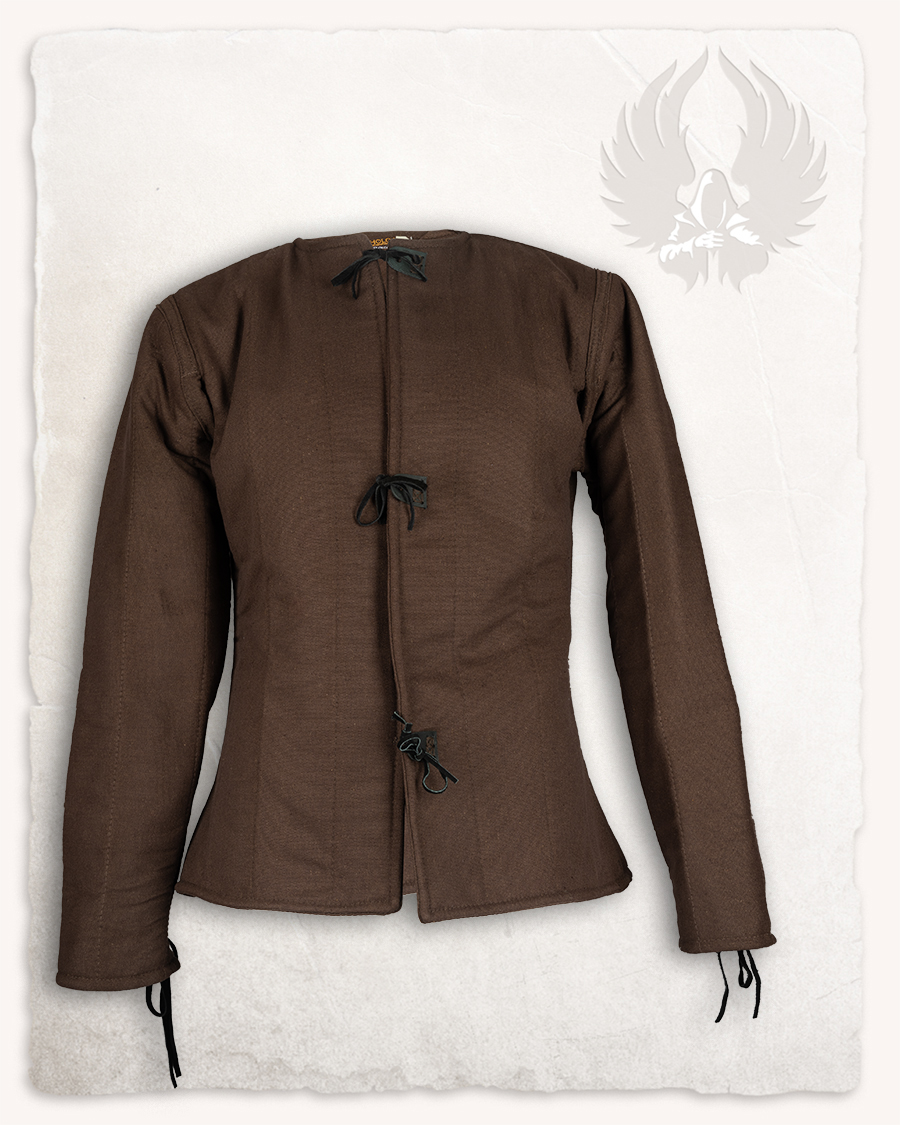 Aulber gambeson in canvas marrone