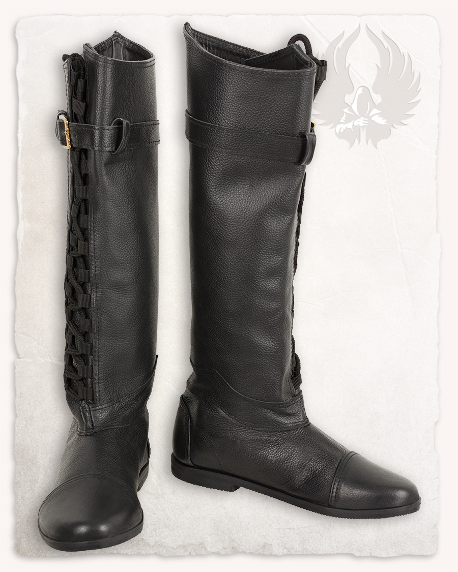 Taras lace-up boots cowhide leather black