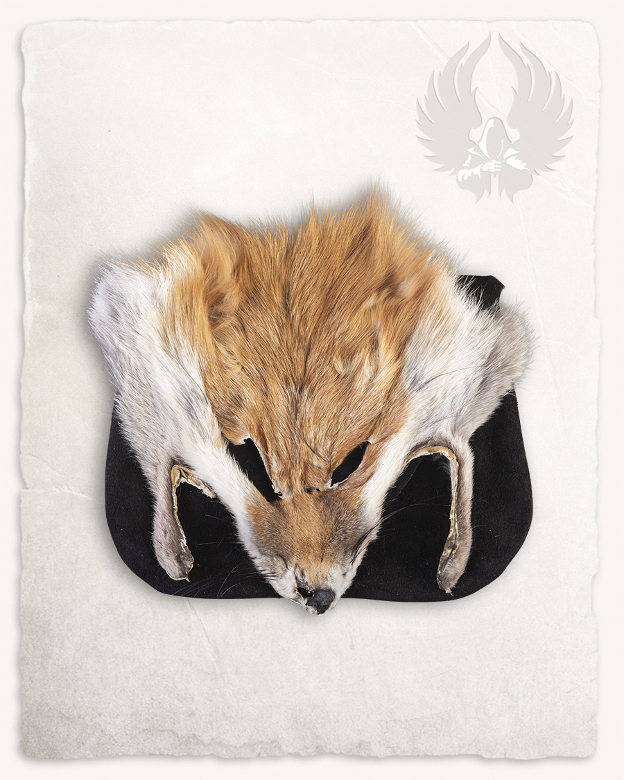 Canis - Escarcelle noire avec fourrure de renard roux