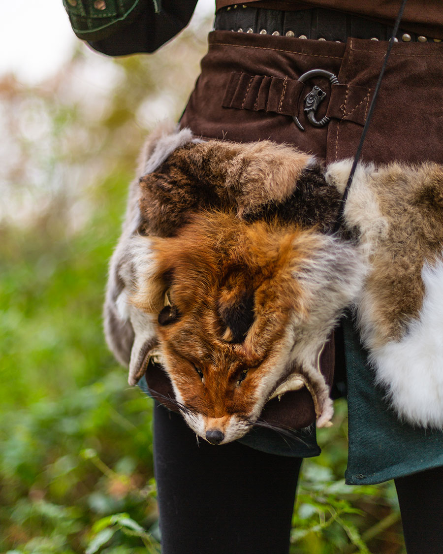 Canis beltbag with fur Red Fox brown