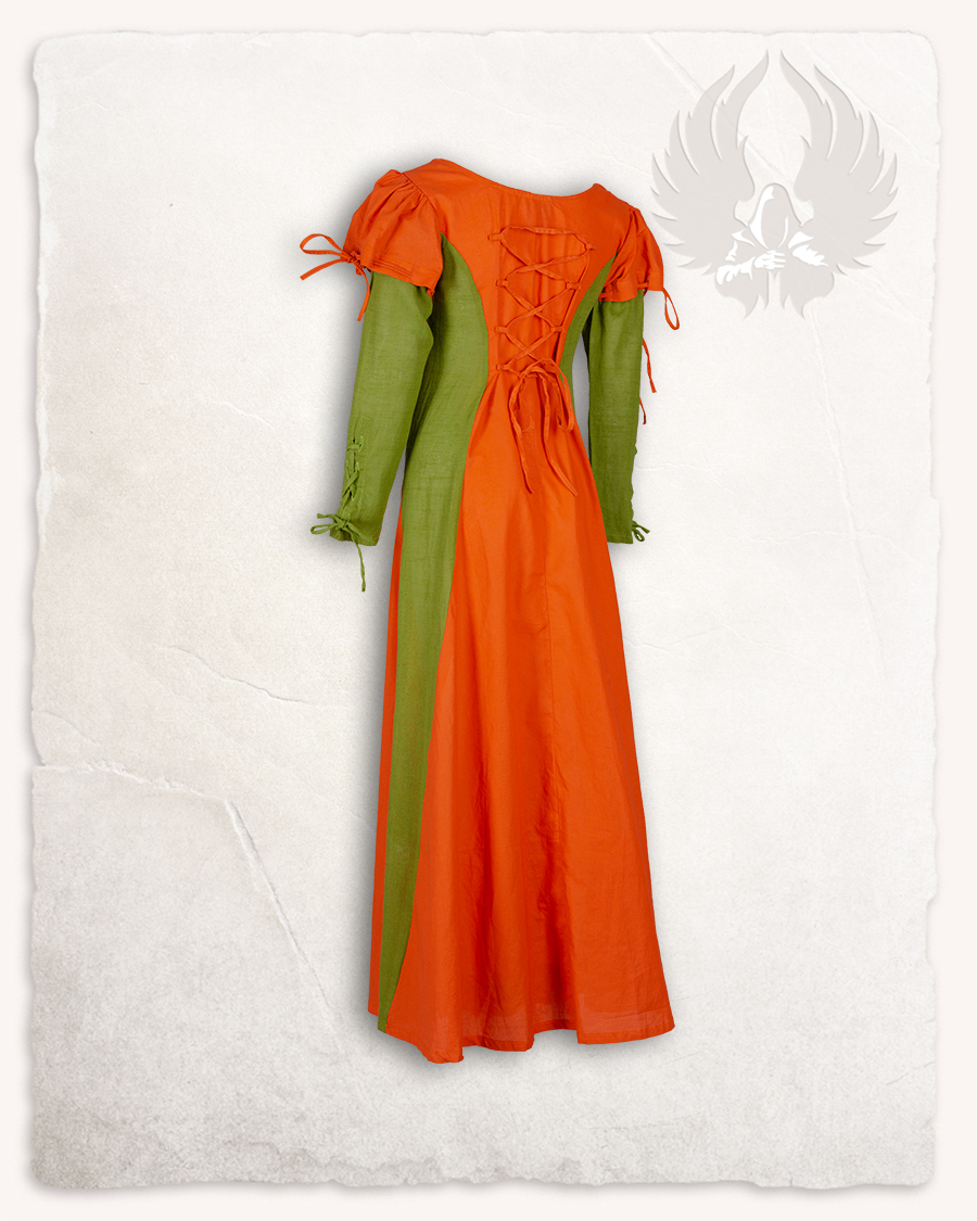 Rebecka dress orange/moss green