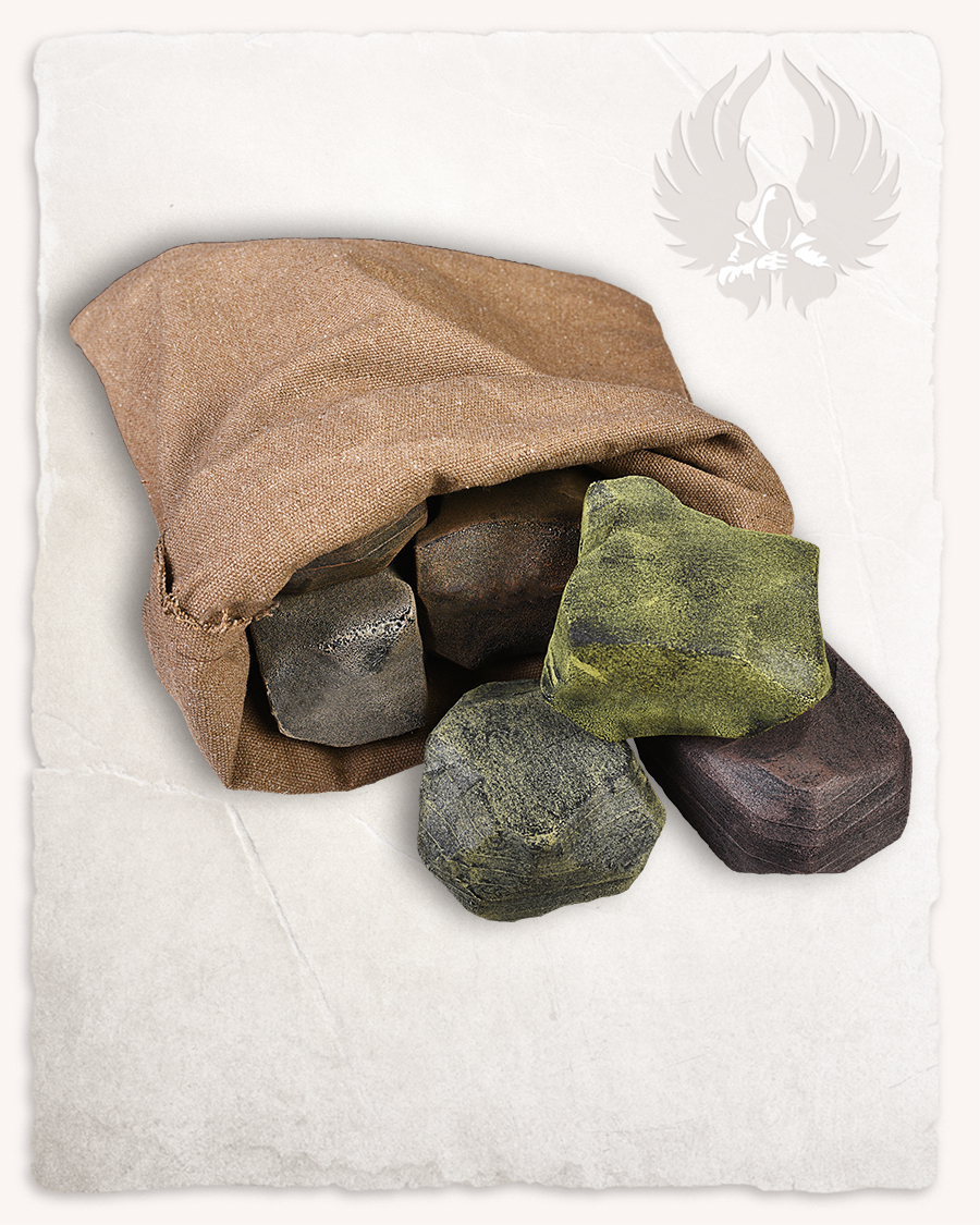 Throwing stone set (9) incl. fabric bag