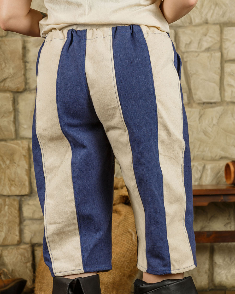 Pantalones de pirata Jack - Azul/Color crema