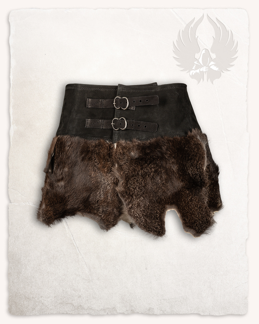 Karya fur skirt with buckles black