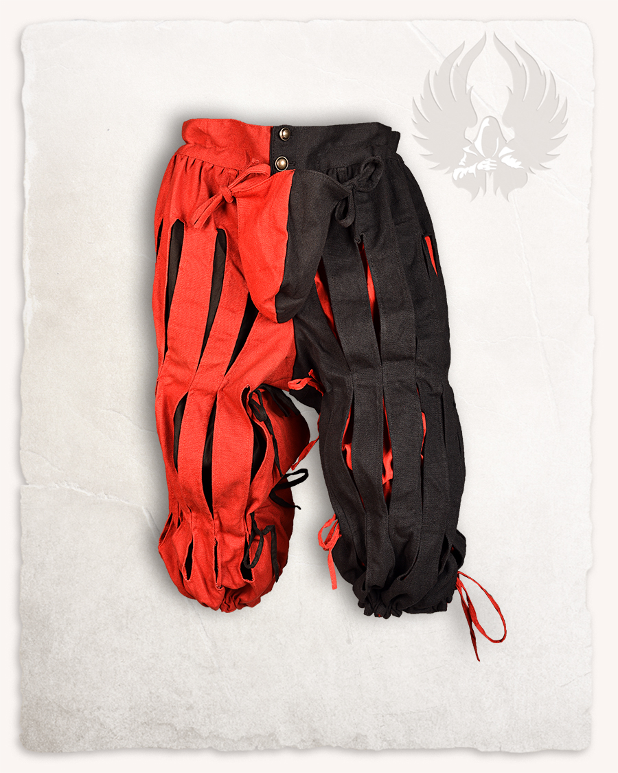 Jörg - Pantalon lansquenet noir et rouge en coton