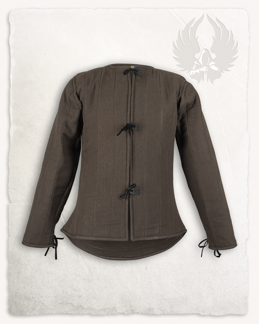 Aulber gambeson jacket linen brown