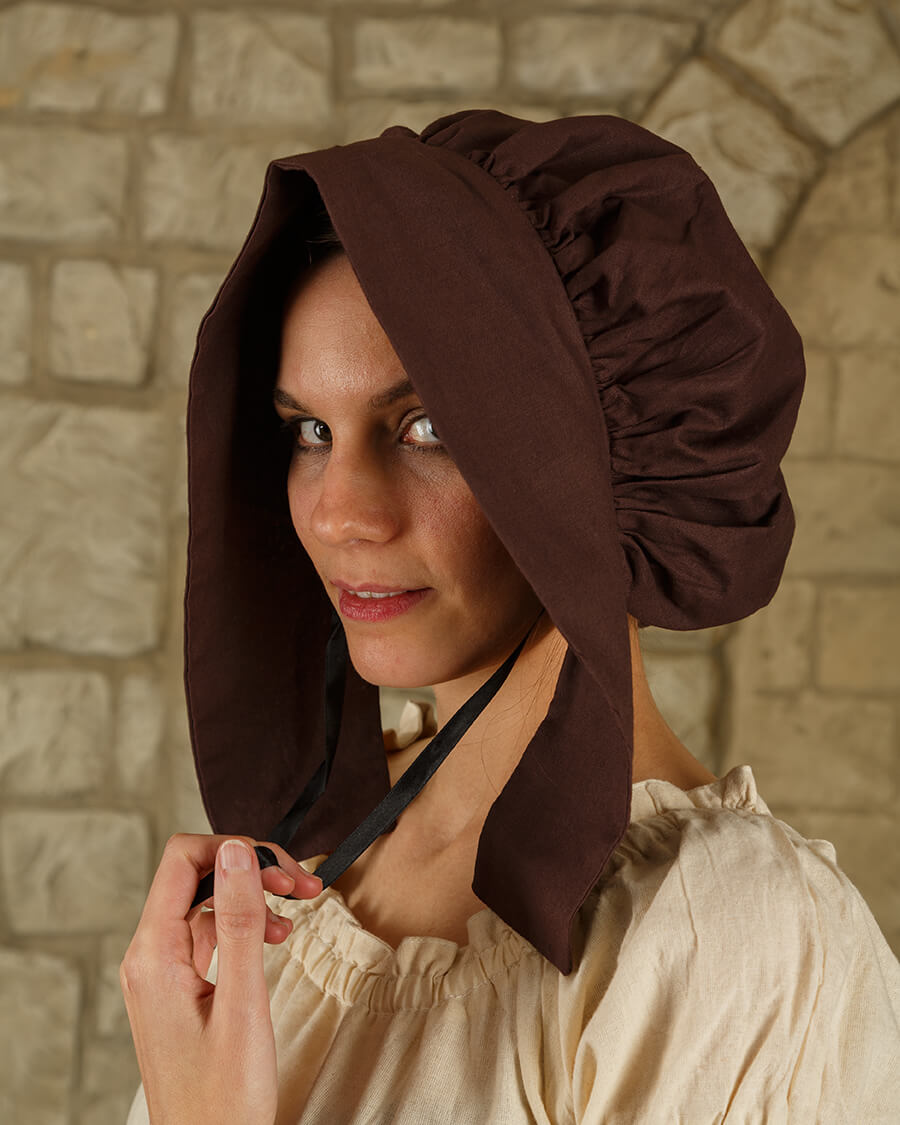 Anna - Bonnet marron en coton