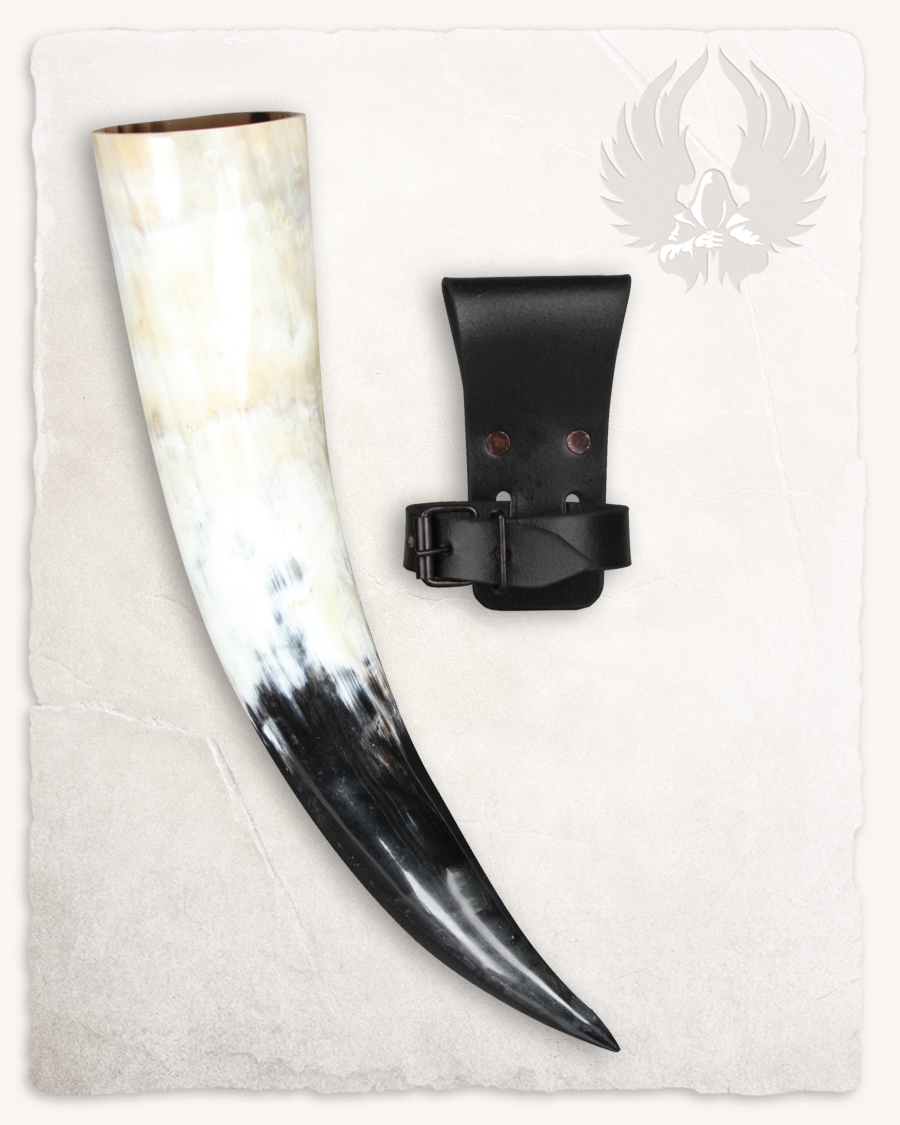 Drinking horn 0,5l with horn holder