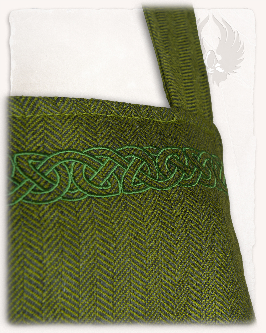 Alva apron dress fishbone green