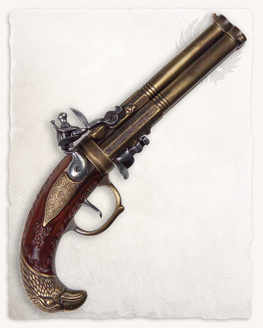 Edward Low three barreled pistole