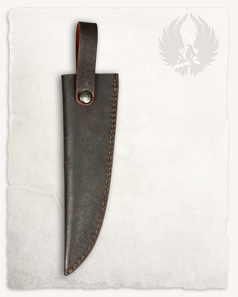 Will damascus knife leather sheath brown