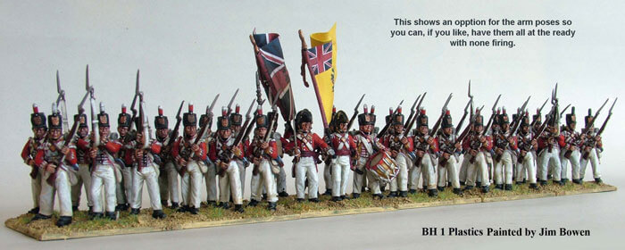 BH1 Plastic British Napoleonic Line Infantry box set ( 36 Line Infantry, 4 Riflemen)