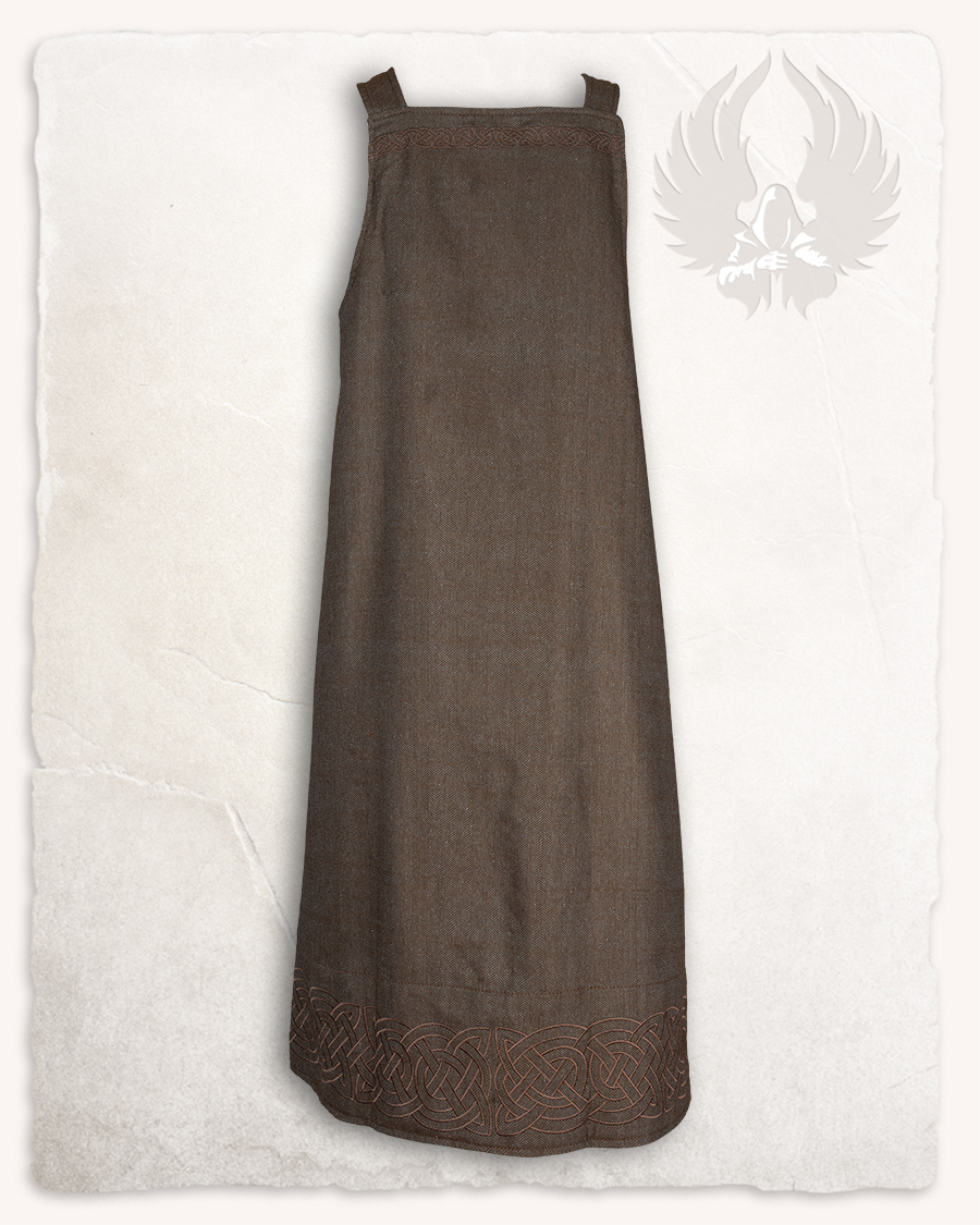 Alva apron dress fishbone brown