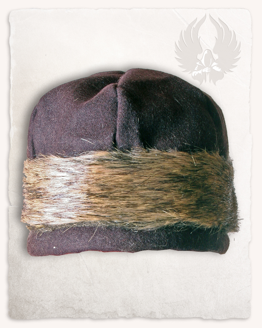 Ragi - Chapeau en laine et fourrure brun