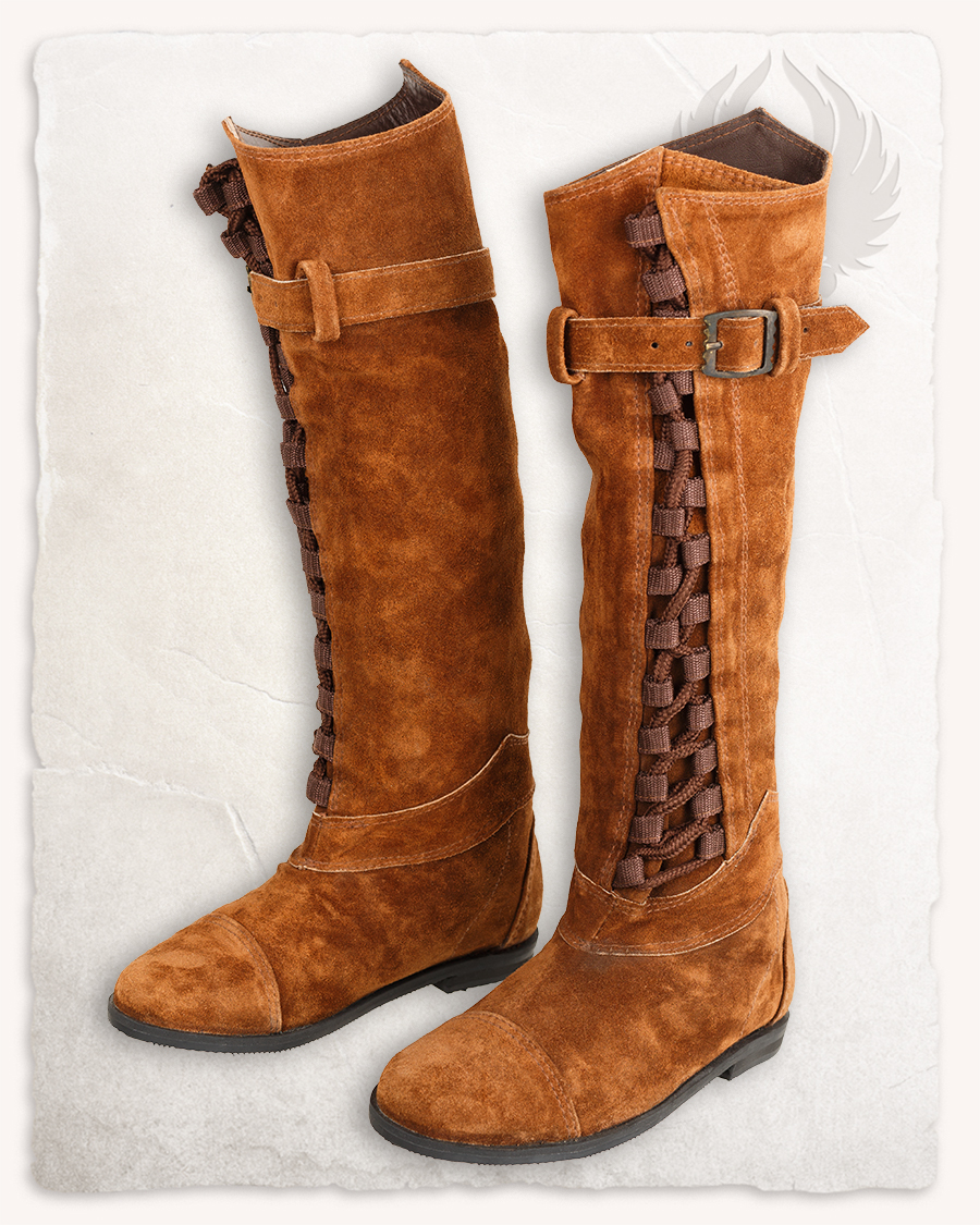 Taras lace-up boots suede light brown