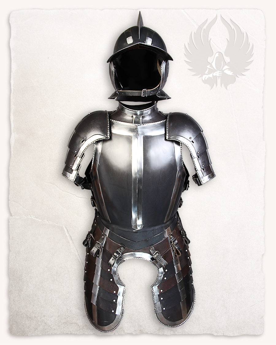 Kaspar armour set browned with blank bordering