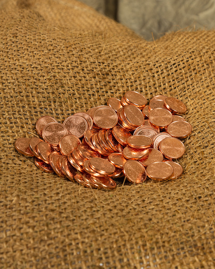 Set da 100 monete da LARP color rame