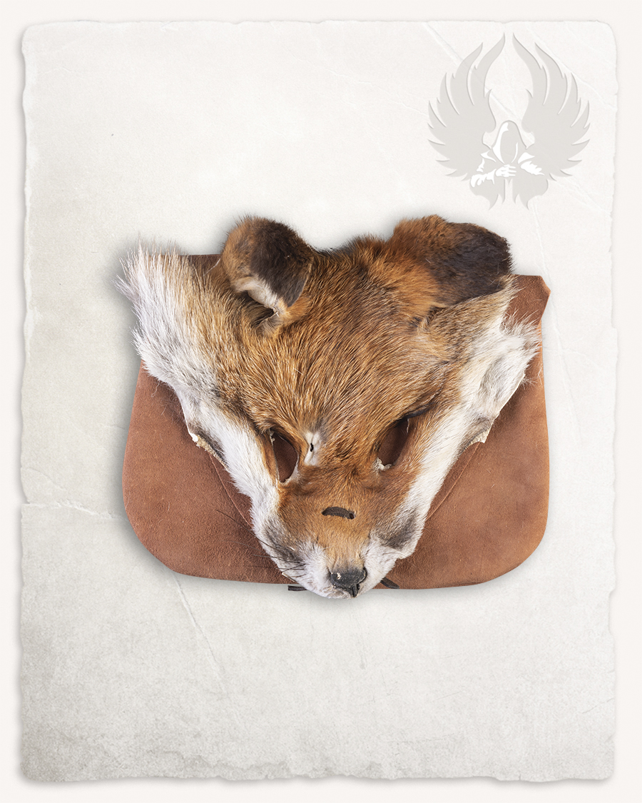 Canis - Escarcelle marron avec fourrure de renard roux