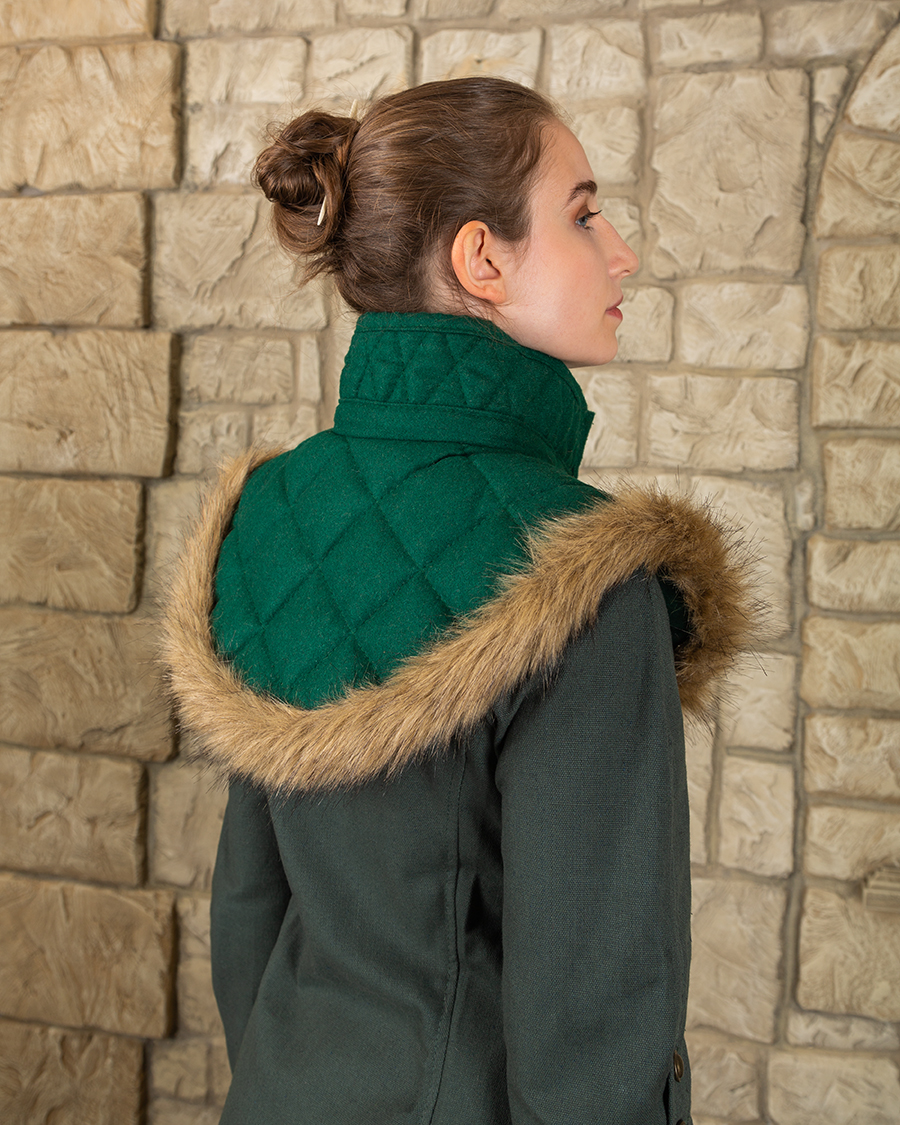Nimue lined gorget wool green