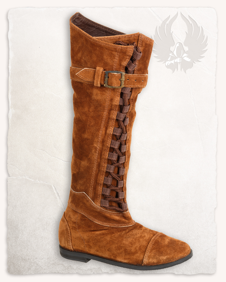 Taras lace-up boots suede light brown
